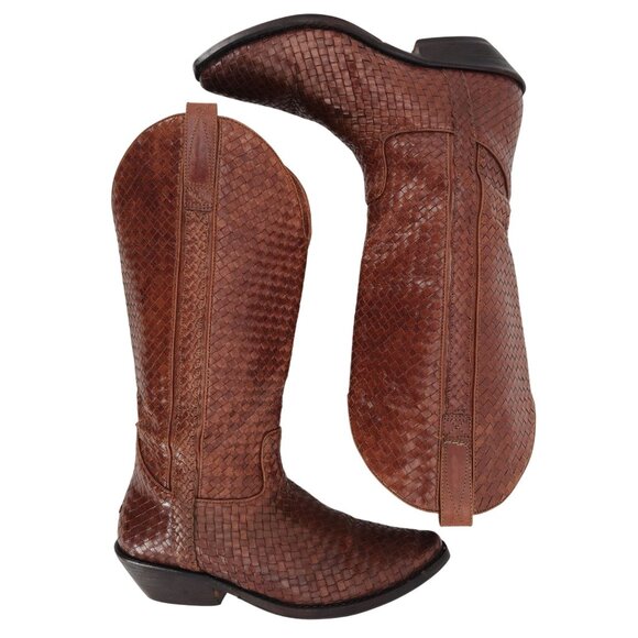 Vintage Cole Haan Cowgirl Boots Women size 8B Woven Cowgirl Cowboy Western Boots - Picture 7 of 15